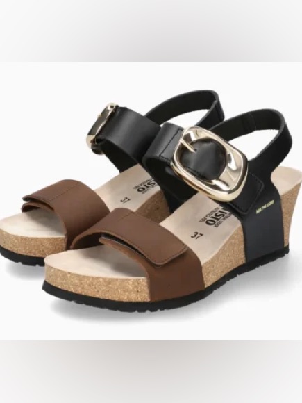Mephisto Women’s Leandre Wedge Sandal Dark Brown New In Box Eu Size 42